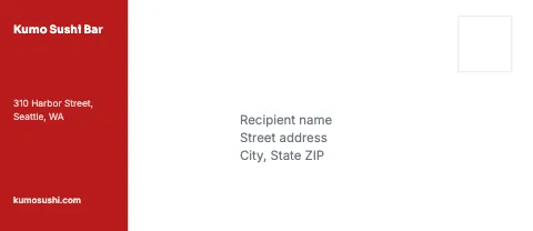 Sushi bar side block envelope template