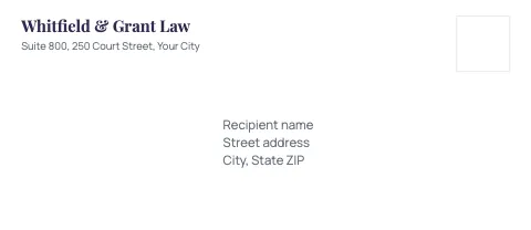Law firm classic envelope template