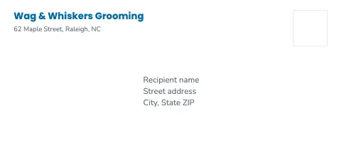 Pet grooming classic envelope template