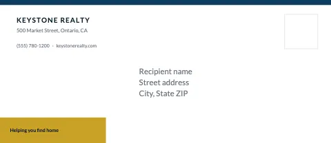 Real estate corner tag envelope template