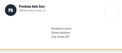 Auto repair monogram envelope template