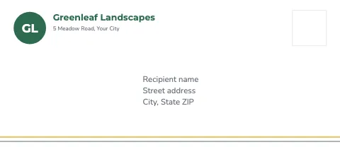 Landscaping monogram envelope template