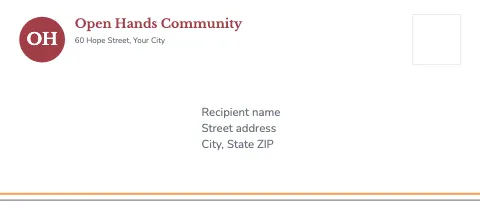 Nonprofit & charity monogram envelope template