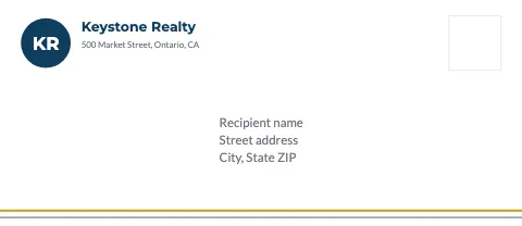Real estate monogram envelope template