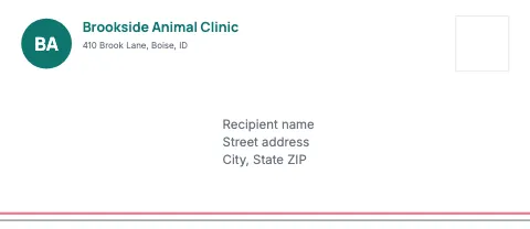 Veterinary clinic monogram envelope template