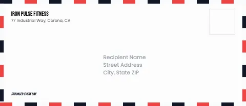 Fitness & gym airmail envelope template