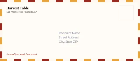 Restaurant airmail envelope template