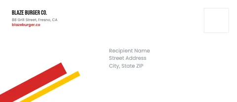 Burger joint diagonal bands envelope template