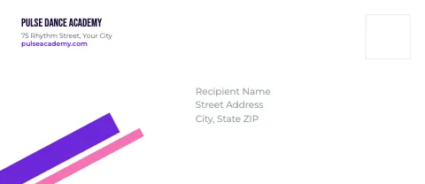 Dance studio diagonal bands envelope template