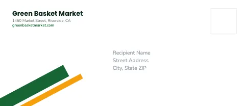 Grocery & market diagonal bands envelope template