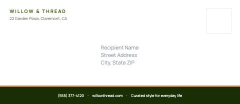 Retail & boutique footer band envelope template
