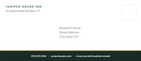 Hotel & B&B footer band envelope template
