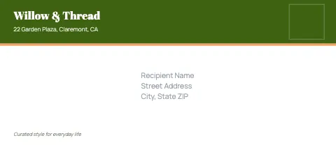 Retail & boutique header band envelope template