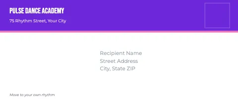 Dance studio header band envelope template