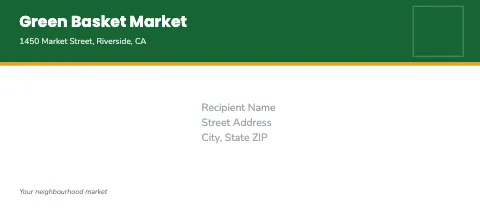 Grocery & market header band envelope template