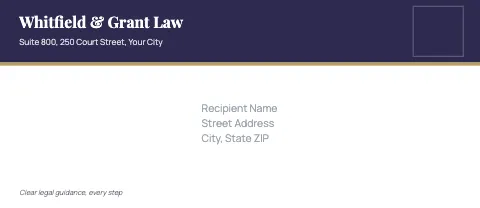 Law firm header band envelope template