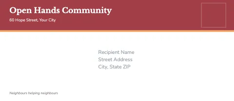 Nonprofit & charity header band envelope template