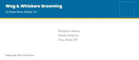 Pet grooming header band envelope template