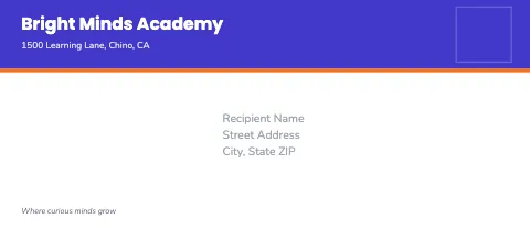School & education header band envelope template