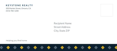 Real estate pattern edge envelope template