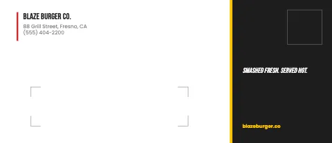 Burger joint window envelope template
