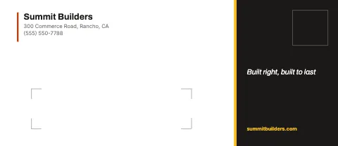 Contractor & construction window envelope template