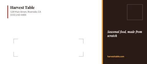 Restaurant window envelope template