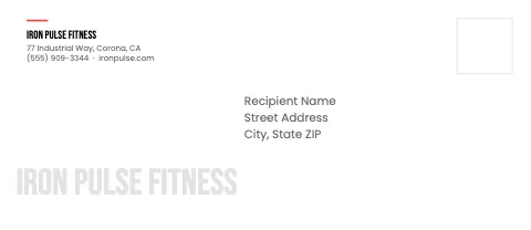 Fitness & gym wordmark envelope template