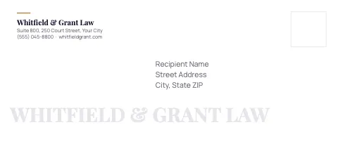 Law firm wordmark envelope template