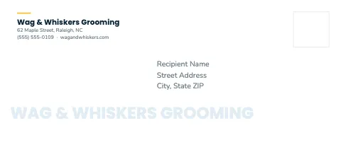 Pet grooming wordmark envelope template