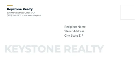 Real estate wordmark envelope template