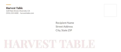Restaurant wordmark envelope template