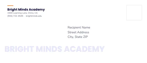 School & education wordmark envelope template