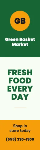 Grocery & market colour blocks flag template
