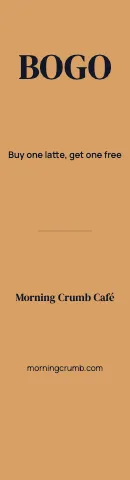 Café & bakery offer flag template
