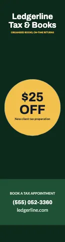 Accounting & tax offer circle flag template
