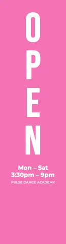 Dance studio open flag template