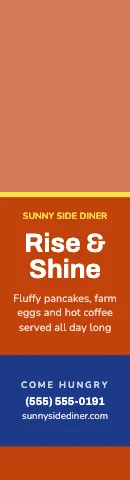 Breakfast diner photo top flag template