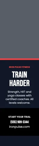 Fitness & gym photo top flag template