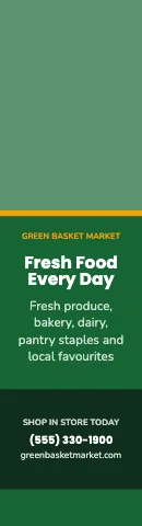 Grocery & market photo top flag template