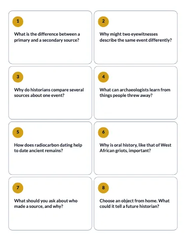 High school question cards flashcards template