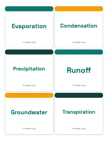 Middle school science vocabulary flashcards template