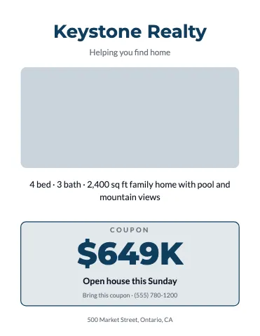 Real estate coupon flyer template
