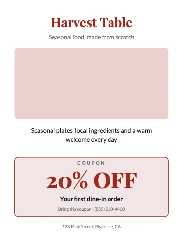 Restaurant coupon flyer template