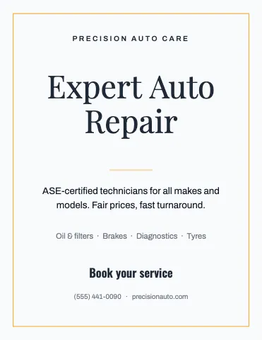Auto repair elegant flyer template