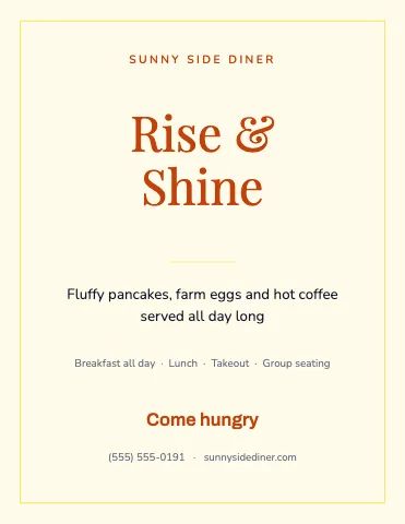 Breakfast diner elegant flyer template