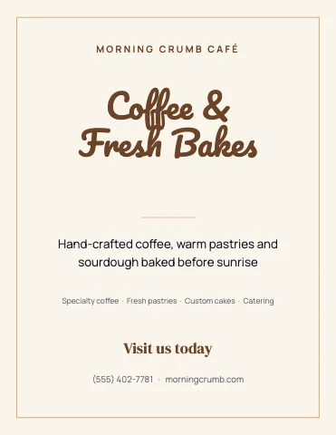 Café & bakery elegant flyer template