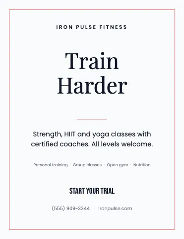 Fitness & gym elegant flyer template