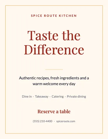 Indian restaurant elegant flyer template