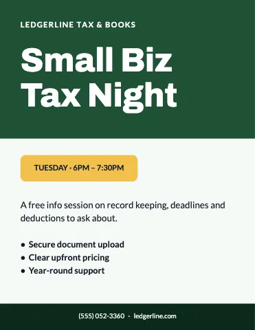 Accounting & tax event flyer template